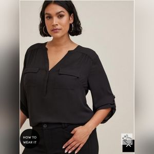 Torrid Georgette 3/4 length sleeve pullover - Size 3